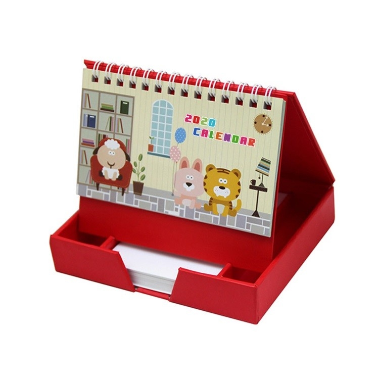 Kalender Meja Cetak Warna A4 A5 Dua Sisi Dengan Karton Putih 250g