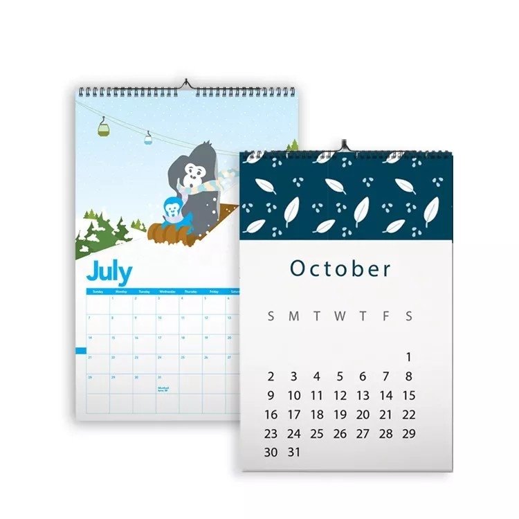 A2 A3 A4 Ukuran Kalender Meja Cetak Kustom Ukuran Besar 4c Cetak Offset